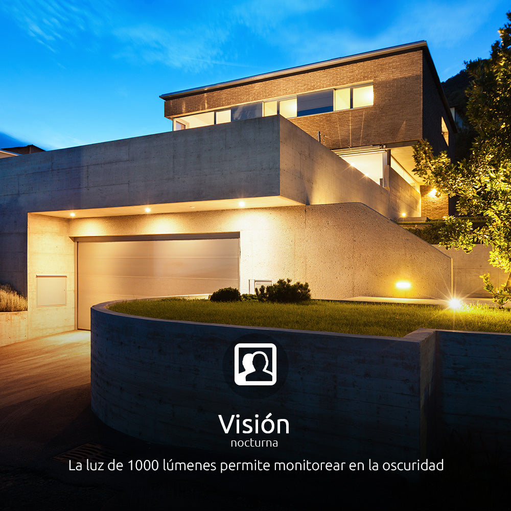Cámara inteligente WiFi Iluminación Sirena Exterior | Nexxt NHC-F410