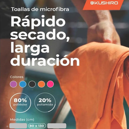 Toallon Secado Rapido Microfibra Con Bolso 80x130cms