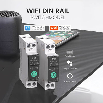 Interruptor Bipolar Wi-Fi Protección de Voltaje Control de Consumo 1-63A