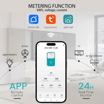 Interruptor Bipolar Wi-Fi Protección de Voltaje Control de Consumo 1-63A