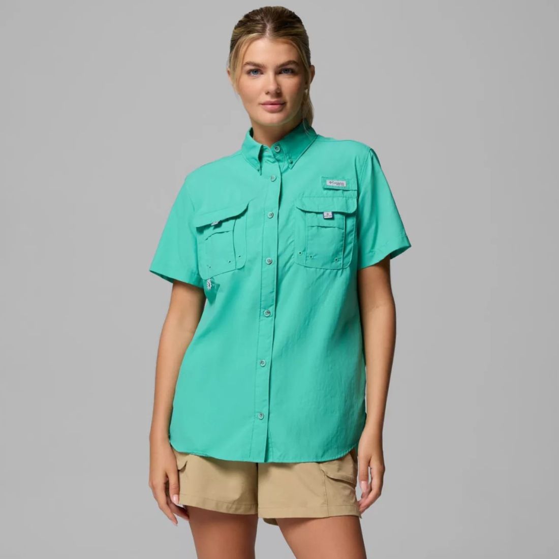 Camisa | Columbia PFG Bahama | Náutica Protección Solar Filtro UV Mangas Cortas Mujer