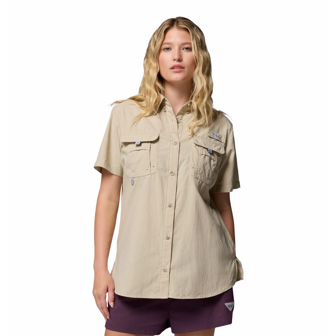 Camisa | Columbia PFG Bahama | Náutica Protección Solar Filtro UV Mangas Cortas Mujer