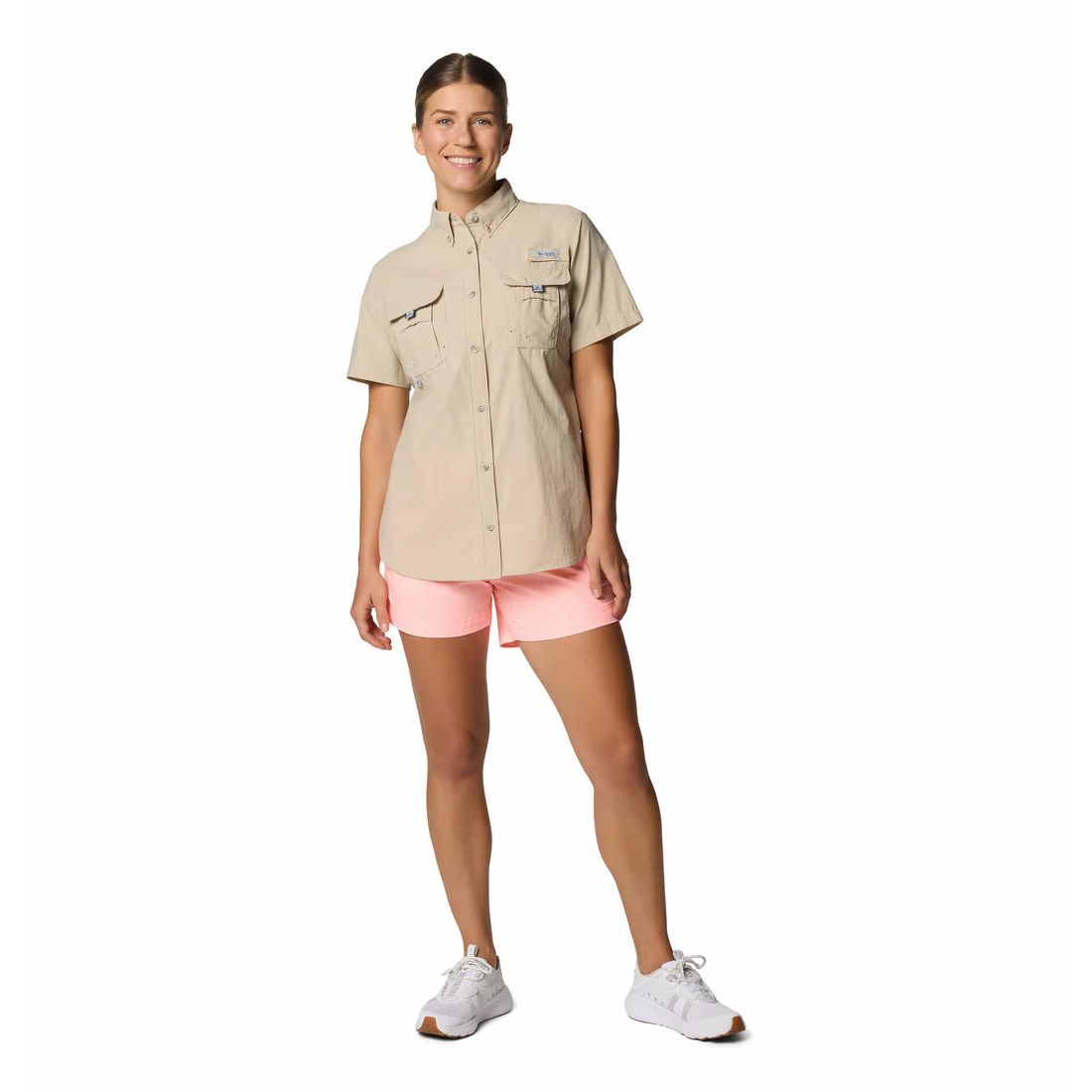 Camisa | Columbia PFG Bahama | Náutica Protección Solar Filtro UV Mangas Cortas Mujer