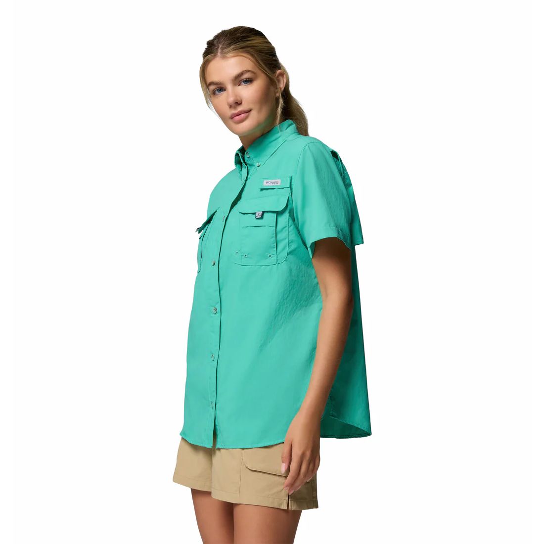 Camisa | Columbia PFG Bahama | Náutica Protección Solar Filtro UV Mangas Cortas Mujer