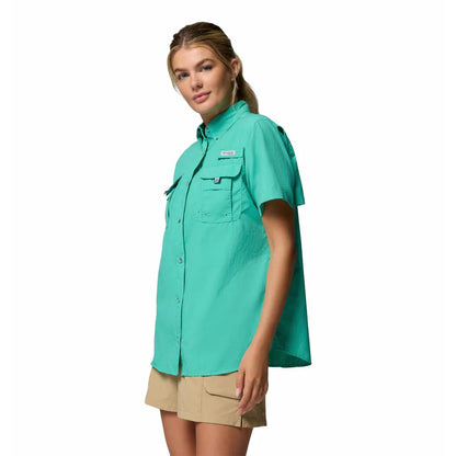 Camisa | Columbia PFG Bahama | Náutica Protección Solar Filtro UV Mangas Cortas Mujer