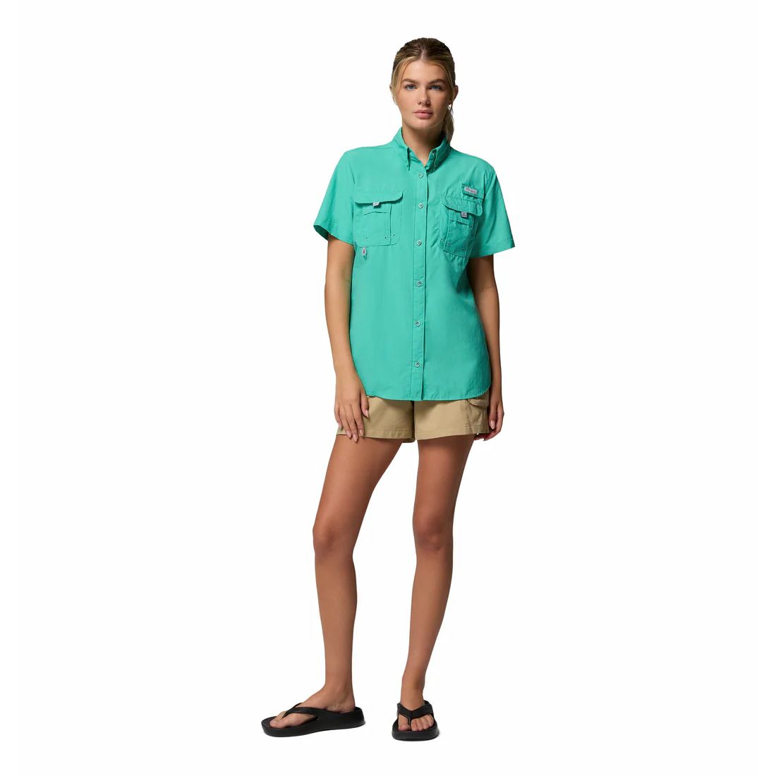 Camisa | Columbia PFG Bahama | Náutica Protección Solar Filtro UV Mangas Cortas Mujer